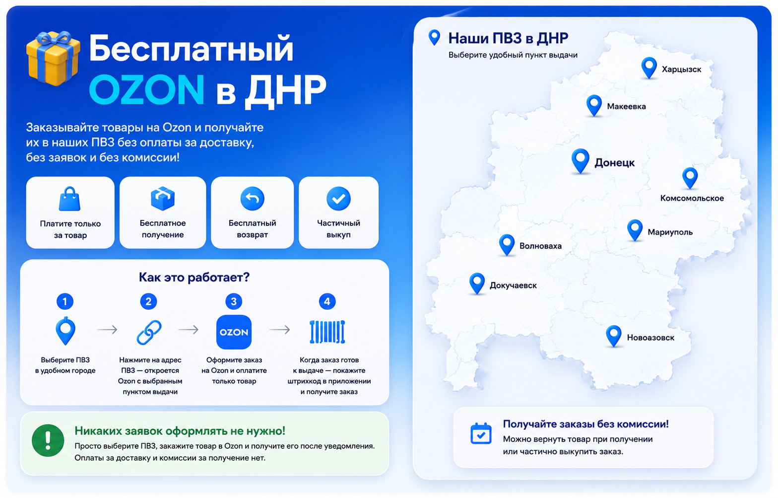 Бесплатный Ozon в ДНР